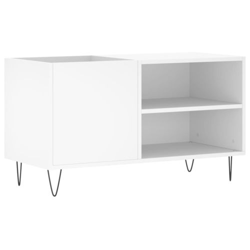Шкаф за грамофонни плочи бял 85x38x48 см инженерно дърво