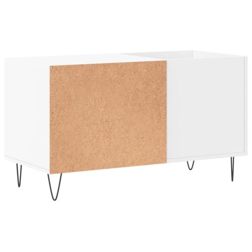 Шкаф за грамофонни плочи бял 85x38x48 см инженерно дърво