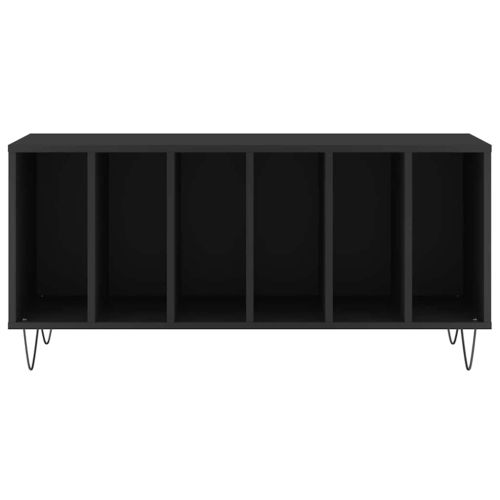 Шкаф за грамофонни плочи черен 100x38x48 см инженерно дърво