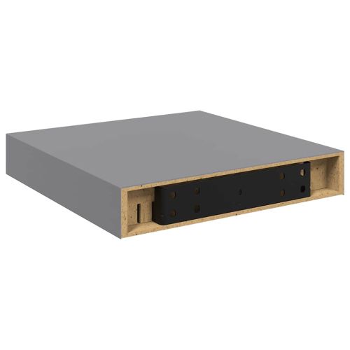 Окачени стенни рафтове, 4 бр, сиви, 23x23,5x3,8 см, МДФ