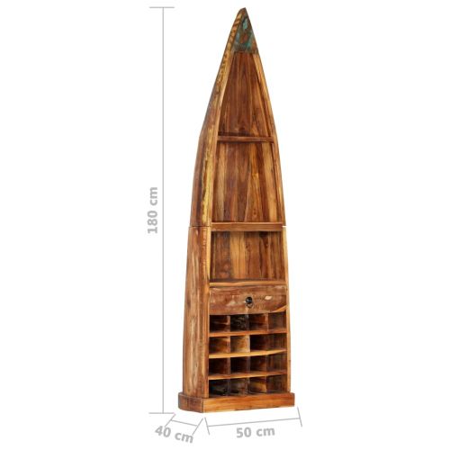 Стойка за вино, 50x40x180 см, регенерирано дърво масив