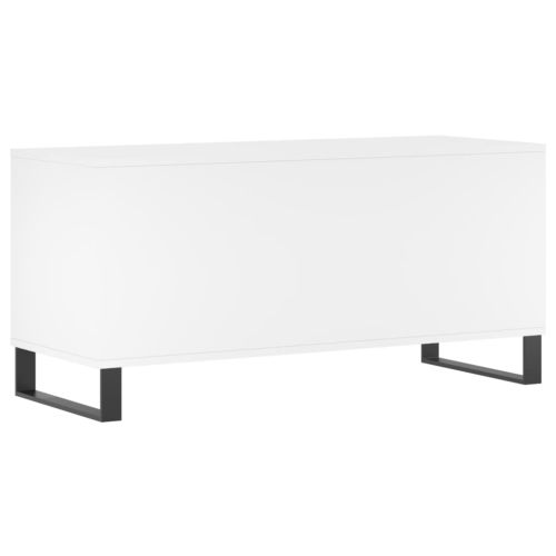 Шкаф за грамофонни плочи бял 100x38x48 см инженерно дърво