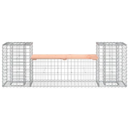 Градинска пейка габион 183x41x60,5 см дугласко дърво масив