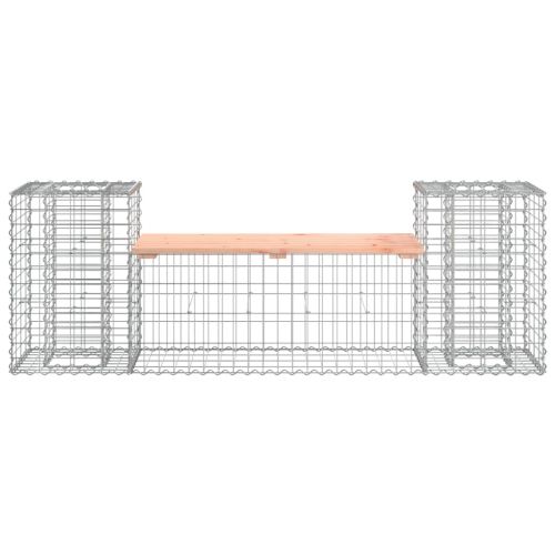 Градинска пейка габион 183x41x60,5 см дугласко дърво масив