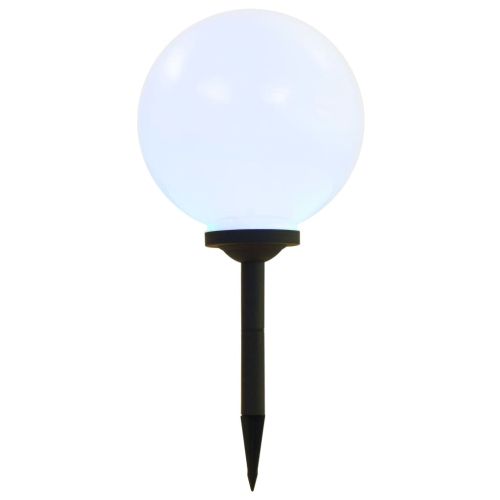Градински соларни лампи, LED, 2 бр, сферични, 30 см, RGB