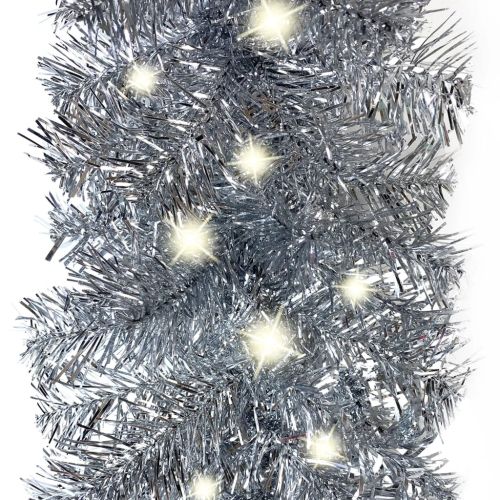 Коледен гирлянд с LED лампички, 10 м, сребрист
