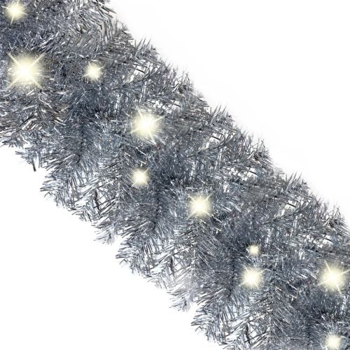 Коледен гирлянд с LED лампички, 10 м, сребрист
