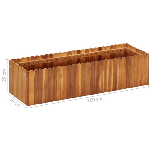 Градинска повдигната леха, 100x30x25 см, акациево дърво масив