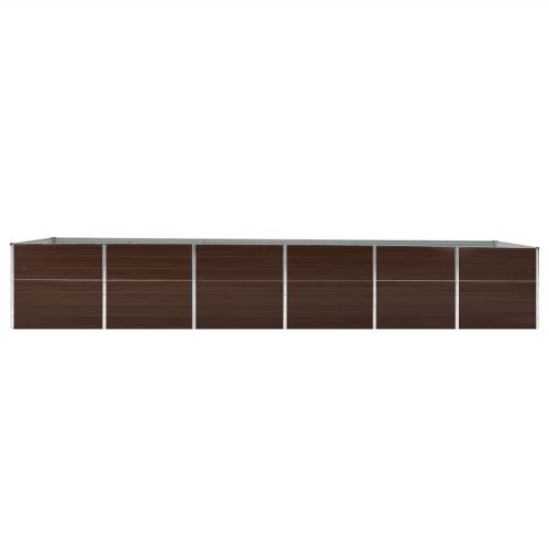 Градинска висока леха поцинкована стомана 480x80x77 см кафява