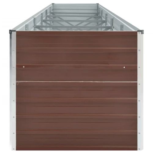 Градинска висока леха поцинкована стомана 480x80x77 см кафява