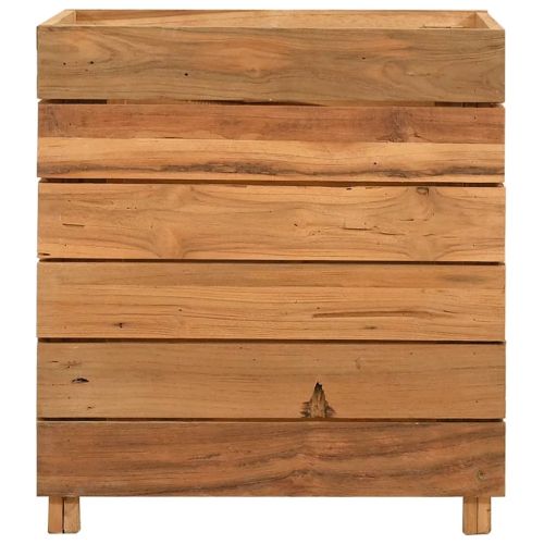 Повдигната леха 50x40x55 см рециклирано тиково дърво и стомана