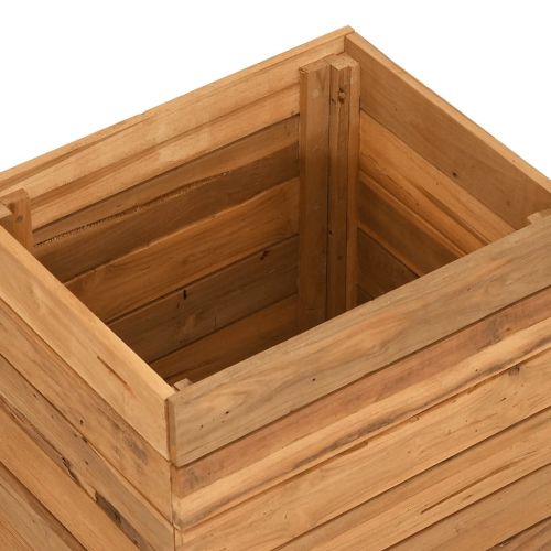 Повдигната леха 50x40x55 см рециклирано тиково дърво и стомана