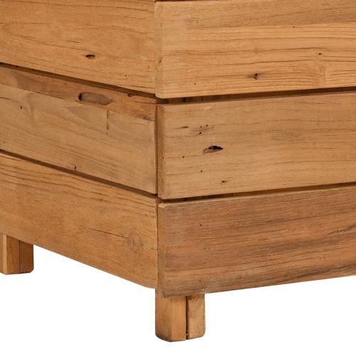 Повдигната леха 50x40x55 см рециклирано тиково дърво и стомана