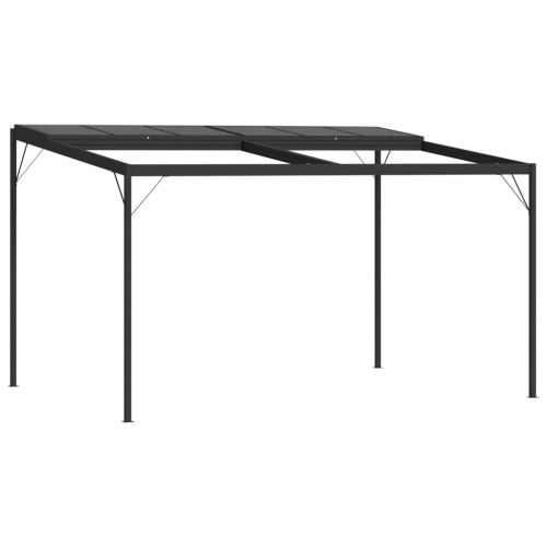 Беседка с покрив, антрацит, 4x3x2,5 м, алуминий и стомана