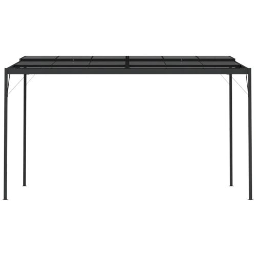 Беседка с покрив, антрацит, 4x3x2,5 м, алуминий и стомана