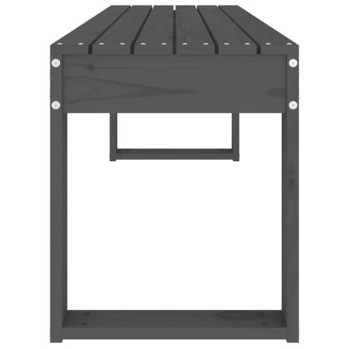 Градинска пейка сива 110x38x45 см борово дърво масив