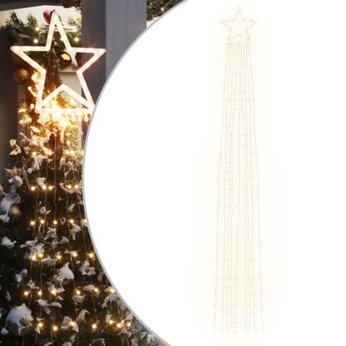 Коледни лампички за елха 320 LED топло бяло 375 см