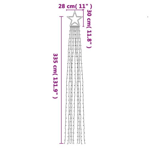 Коледни лампички за елха 320 LED топло бяло 375 см
