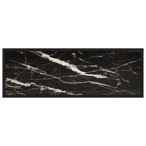 Конзолна маса, черна, 100x35x75 cм, закалено стъкло