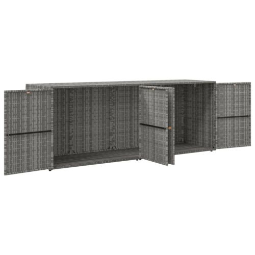 Градински шкаф за съхранение сив 198x55,5x80 см полиратан