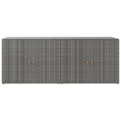 Градински шкаф за съхранение сив 198x55,5x80 см полиратан
