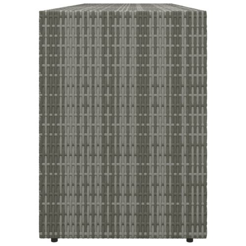 Градински шкаф за съхранение сив 198x55,5x80 см полиратан