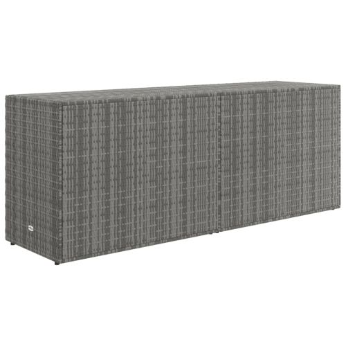 Градински шкаф за съхранение сив 198x55,5x80 см полиратан
