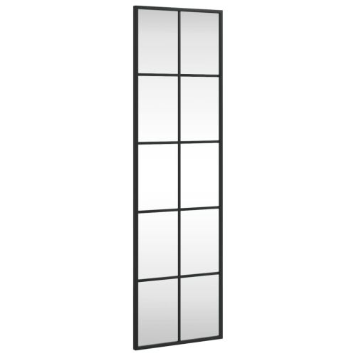 Стенно огледало, черно, 30x100 см, правоъгълно, желязо