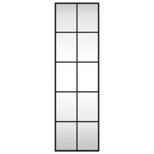 Стенно огледало, черно, 30x100 см, правоъгълно, желязо