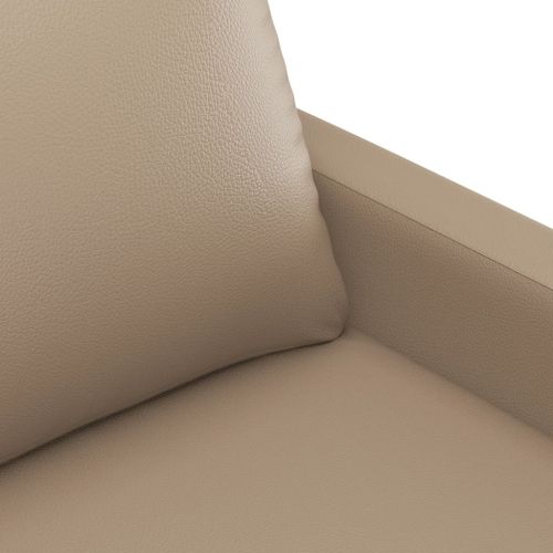 Комплект дивани 3 части с възглавници капучино изкуствена кожа