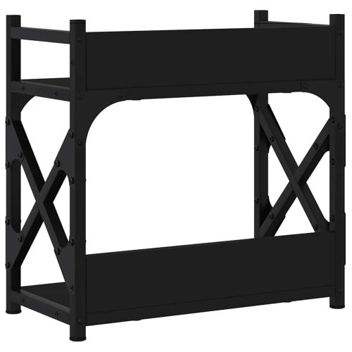 Стойка за принтер 2 нива черна 40x20x40 см инженерно дърво
