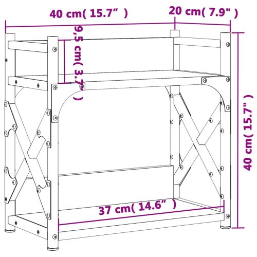 Стойка за принтер 2 нива черна 40x20x40 см инженерно дърво