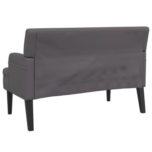 Пейка с облегалка, сива, 112x65,5x75 см, изкуствена кожа
