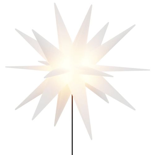 Коледни лампи с шипове, 3 бр, LED, сгъваеми,бяла, 57 см