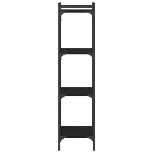 Библиотека 4 рафта черна 40x30x120 см инженерно дърво