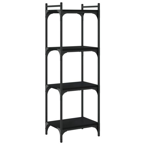 Библиотека 4 рафта черна 40x30x120 см инженерно дърво