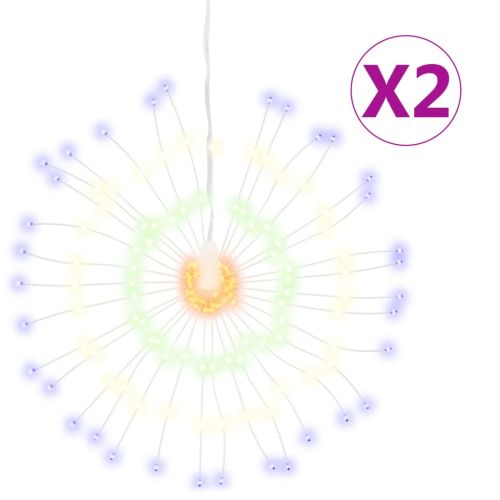 Коледни звездни светлини 140 LED 2 бр многоцветна 17 см