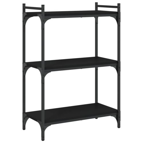 Библиотека 3 рафта черна 60x30x86 см инженерно дърво