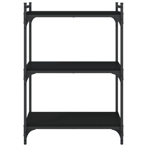Библиотека 3 рафта черна 60x30x86 см инженерно дърво