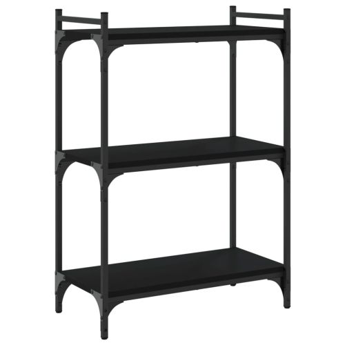 Библиотека 3 рафта черна 60x30x86 см инженерно дърво
