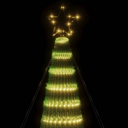 Коледна елха светещ конус 688 LED топло бяло 300 см