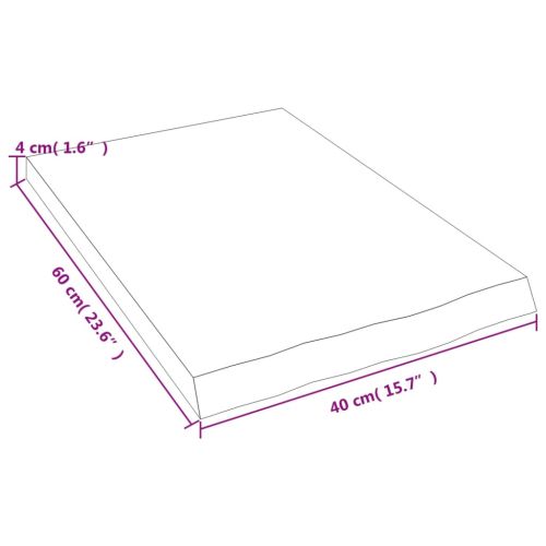 Плот за баня 40x60x(2-4) см необработено масивно дърво