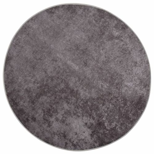 Перящ се килим, сив, Ø 200 см