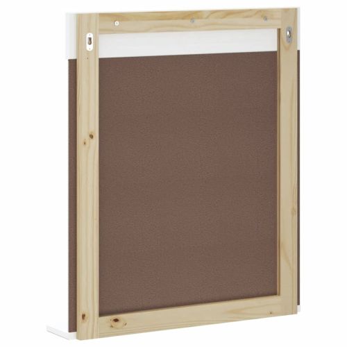 Огледало за баня с рафт "BERG" бяло 60x12x70 см масивно дърво