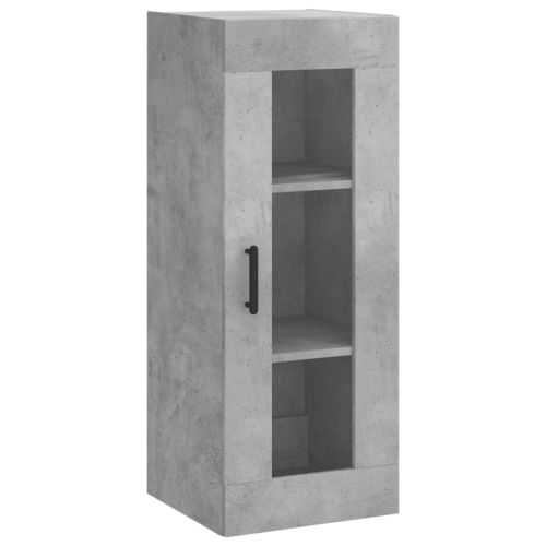 Висок шкаф, бетонно сив, 34,5x34x180 см, инженерно дърво