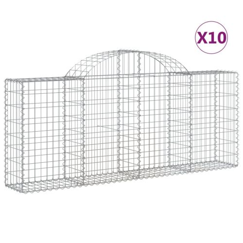 Габионни кошници арка 10 бр 200x30x80/100 см поцинковано желязо
