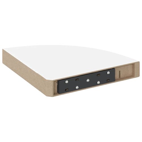 Плаващ ъглов рафт, бял гланц, 25x25x3,8 см, MDF
