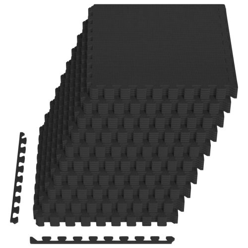 Мат за под басейн 50 pcs Черно 18 м² EVA Пяна