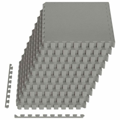 Мат за под басейн 50 pcs Сиво 18 м² EVA Пяна
