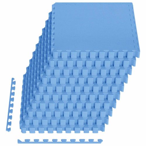 Мат за под басейн 50 pcs Синьо 18 м² EVA Пяна